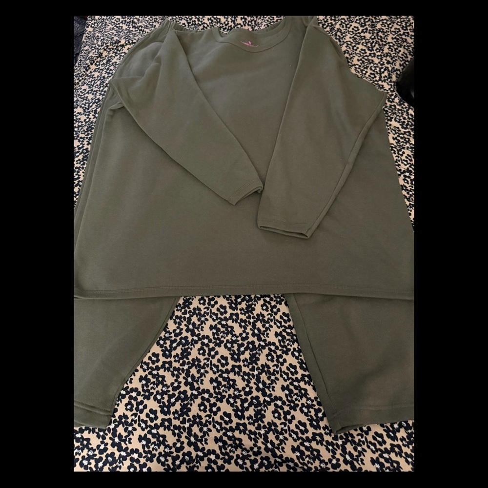 Woman Within Olive Green Jogging Suit